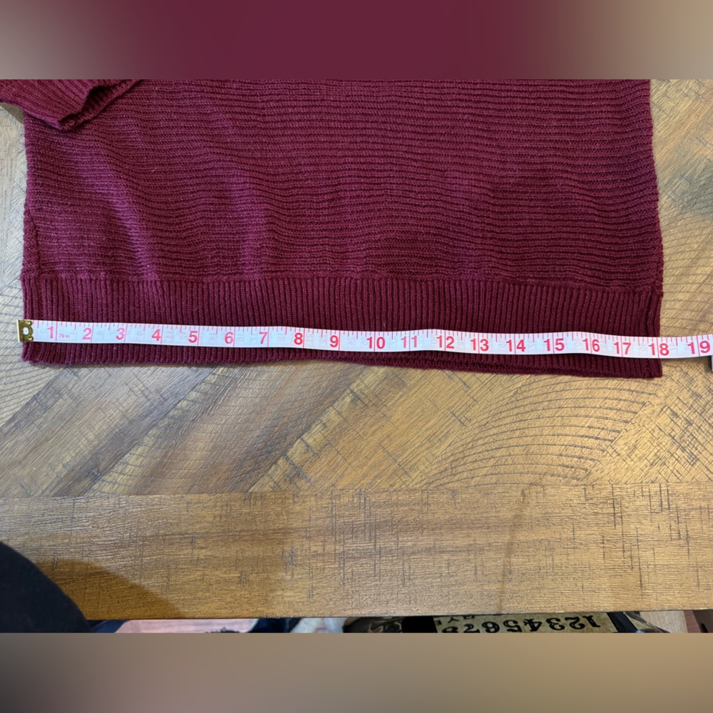 SHEIN Burgundy Knit Sweater With Lace Detail - Picture 9 of 11